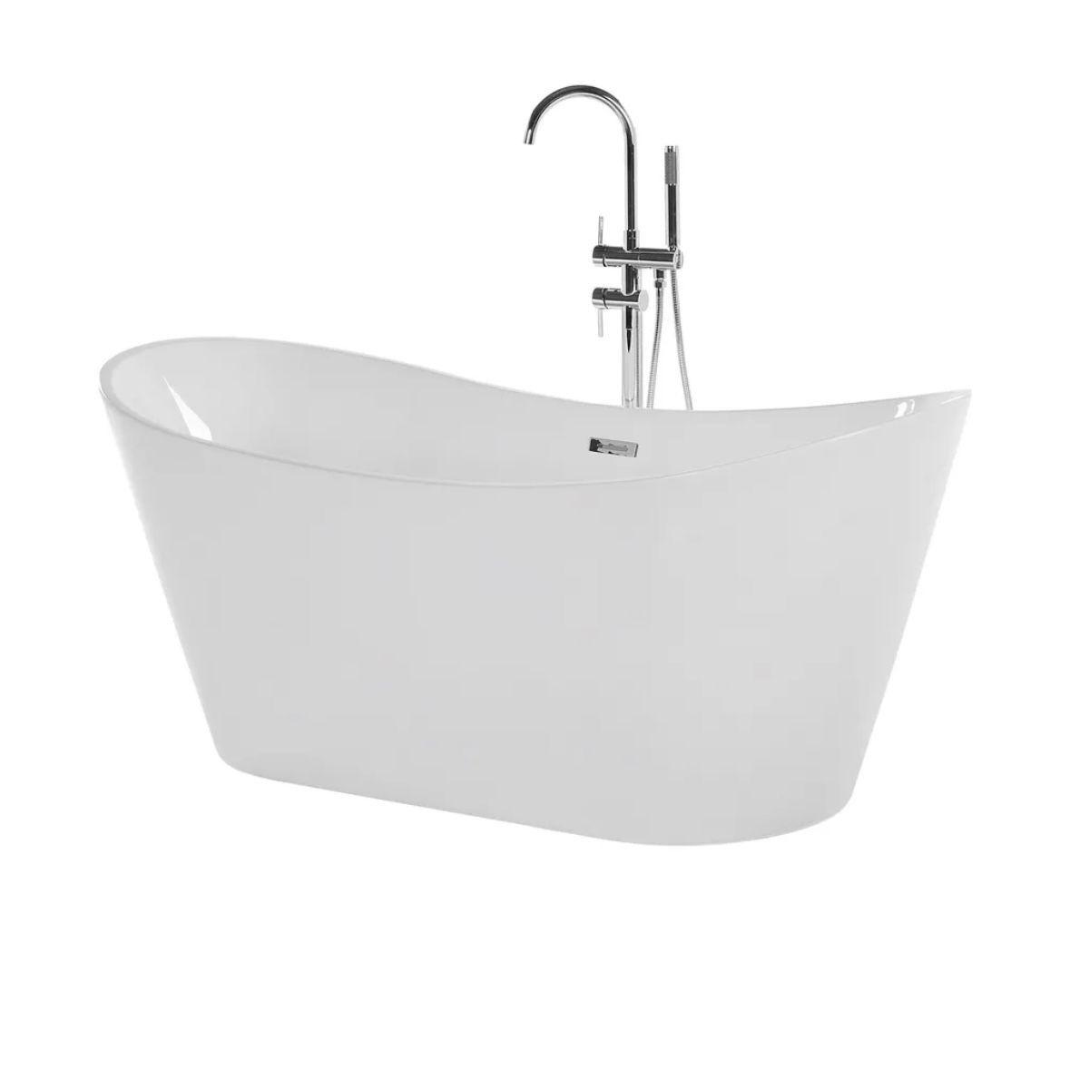 Freistehende Badewanne 180cm Acryl Oval Weiß Doppelseitig