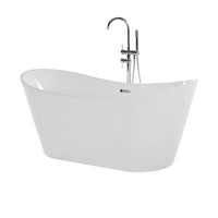 Freistehende Badewanne 180cm Acryl Oval Weiß Doppelseitig