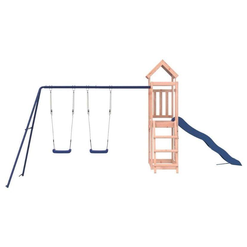 Spielturm mit Rutsche & Doppelschaukel aus Holz