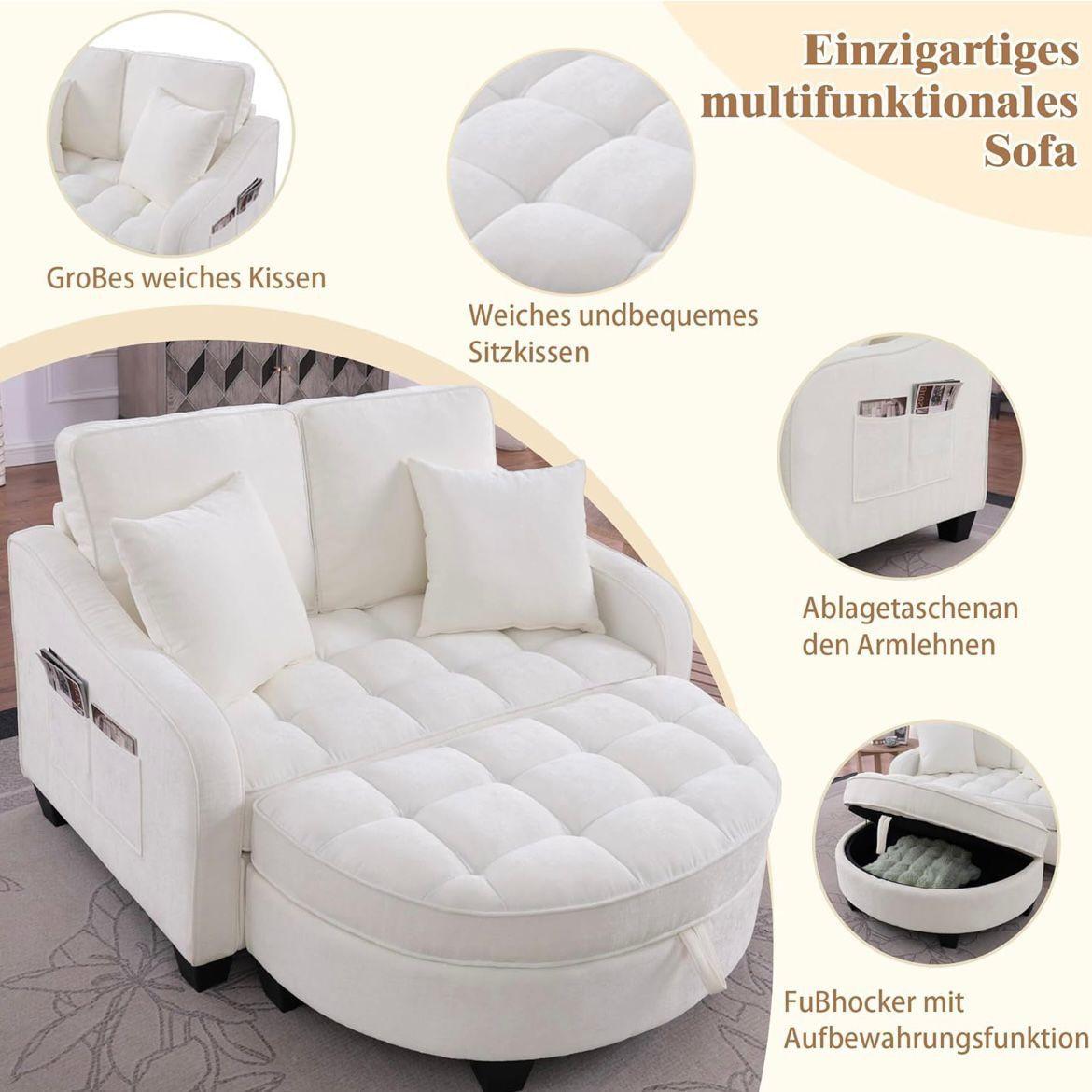 Modulares Schlafsofa 2in1 mit Schlaffunktion Beige