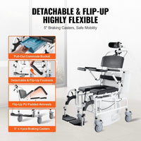 Toiletten- & Duschrollstuhl klappbar bis 136kg