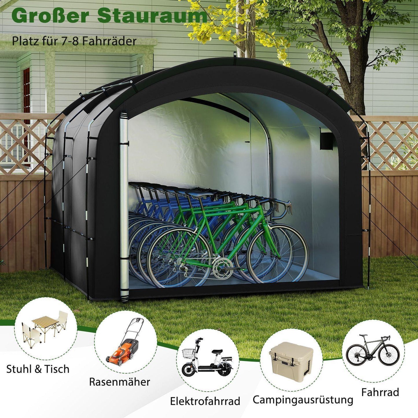 Fahrradgarage Zelt 8 Fahrräder