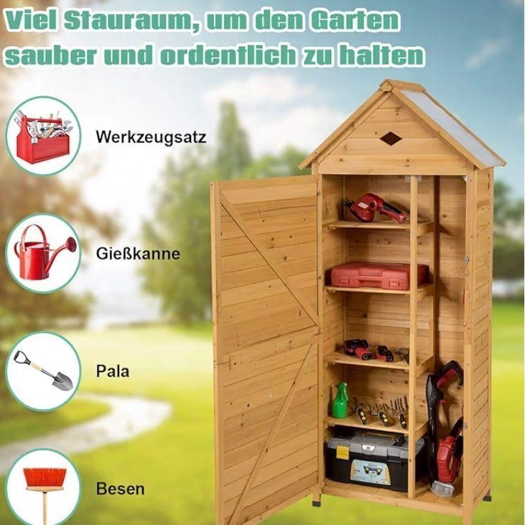 Gartenschrank Holz 177cm Geräteschrank Garten