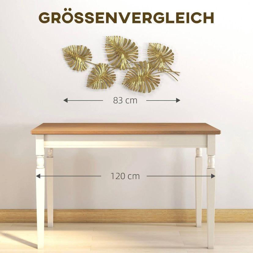 Metall Wandbild Monstera Gold Wanddeko Blätter