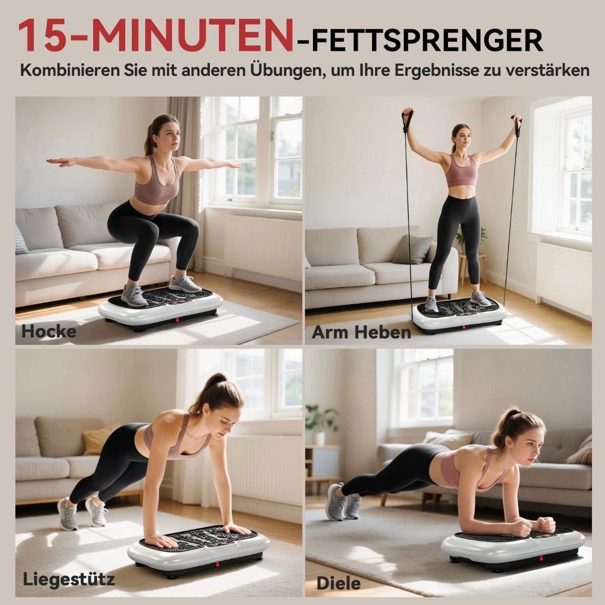 Vibrationsplatte mit Fitnessbändern