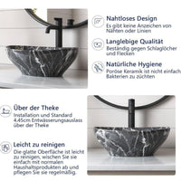 Aufsatzwaschbecken Keramik Grau Streifen Ovales Waschbecken