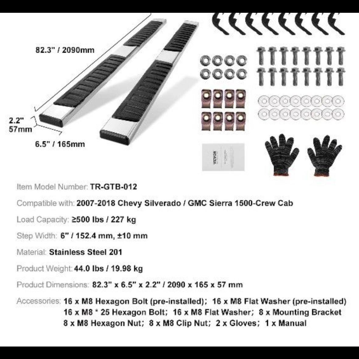 2x 6 Zoll Trittbretter Silverado Sierra