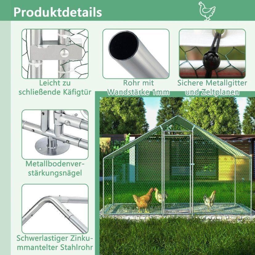 Hühnergehege 3x2m Hühnerstall Voliere