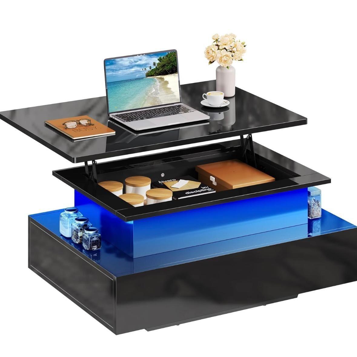 LED Couchtisch Schwarz