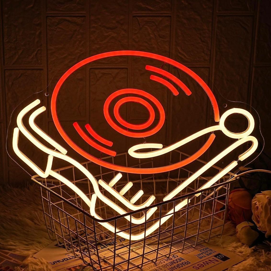 LED Neon Schild Schallplatten
