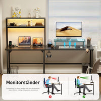 Gaming Schreibtisch L Form LED Steckdose