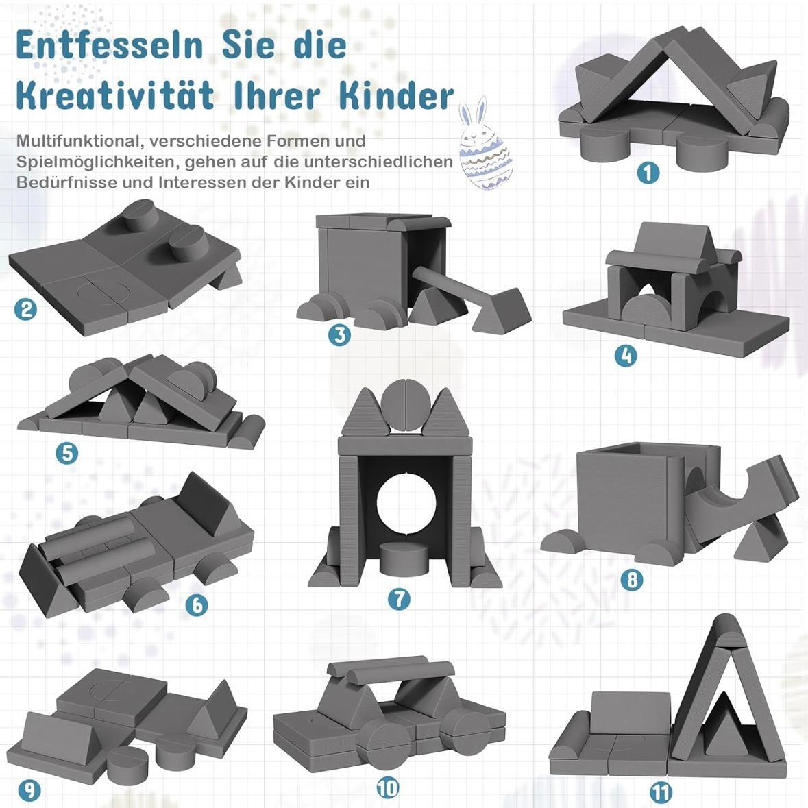 15tlg Modulares Kinderspielsofa Kreative Spielcouch Cord