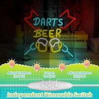 LED Neon Schild Darts & Bier