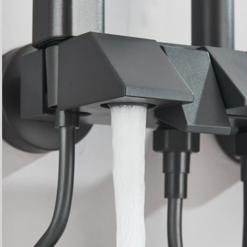 Duschsystem Grau mit Thermostat Regendusche + Handbrause Komplettset