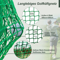 Golf Übungsnetz 3×3x3m Trainingskäfig mit Zieltuch