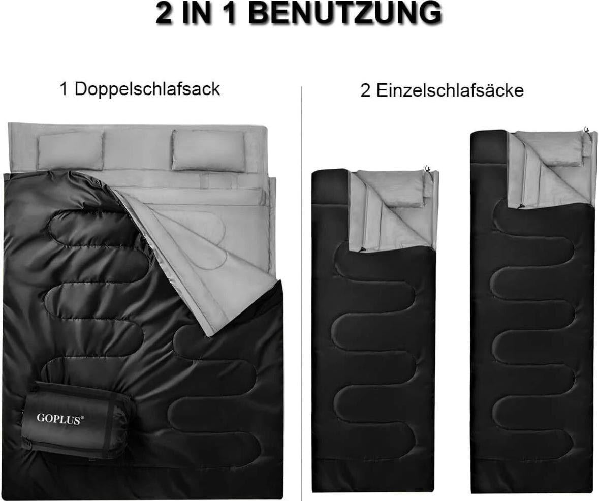 Doppelschlafsack für 2 Personen 2in1 Deckenschlafsack