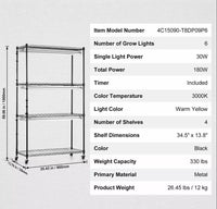 Pflanzenregal mit LED Pflanzenlampe 4 Ebenen