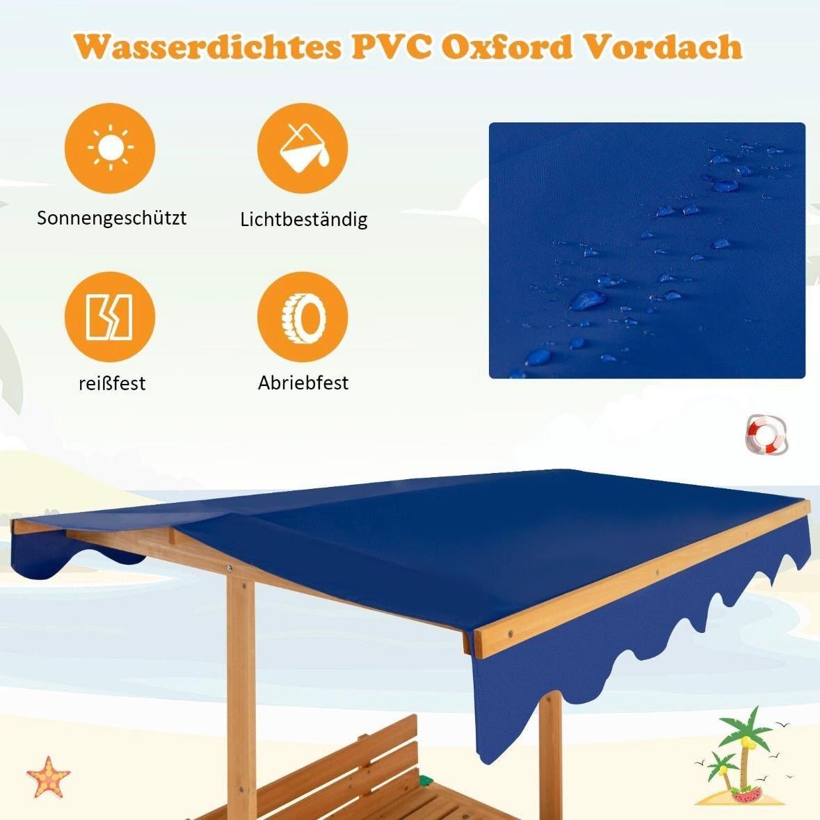 Sandkasten aus Zedernholz mit Dach & Sitzbänken