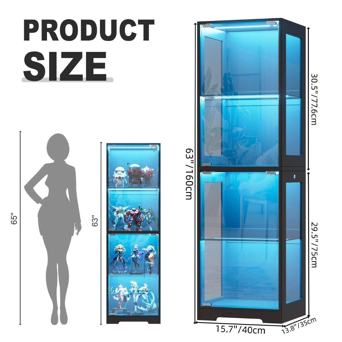 LED Glasvitrine schwarz