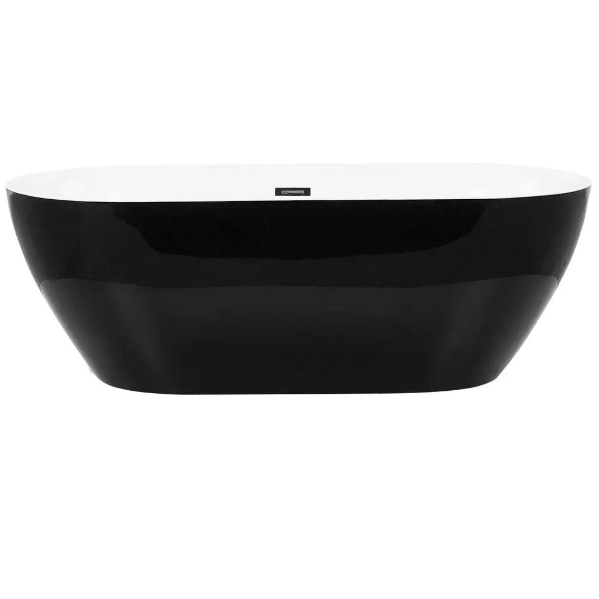 Freistehende Badewanne 160 cm Schwarz Oval