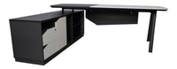 Chef-Schreibtisch 220×180cm Managerschreibtisch Kunstleder