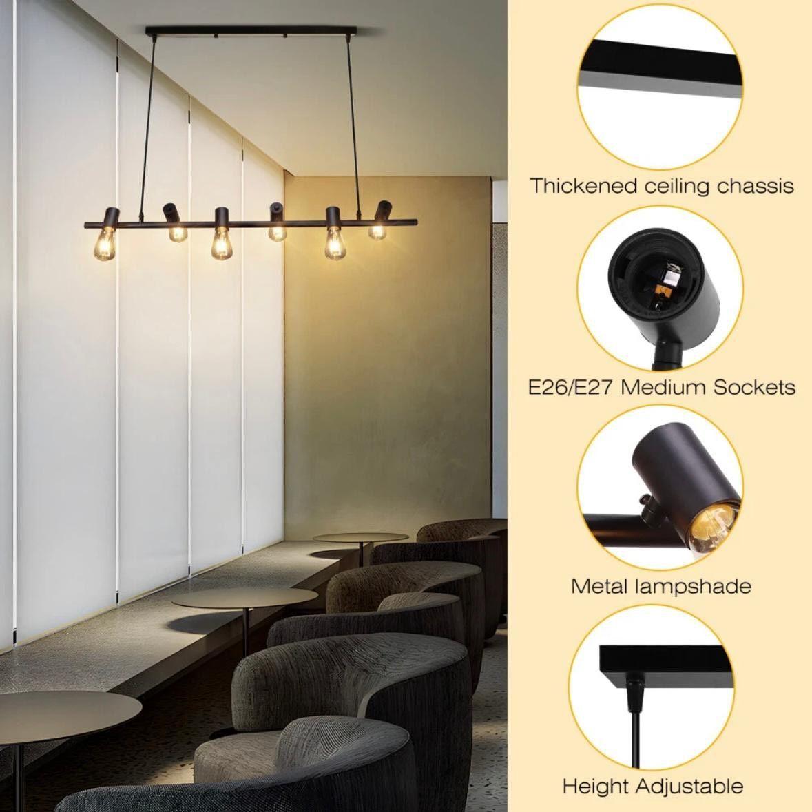 Vintage Pendelleuchte Industrie Design 10-flammig E27 Deckenlampe