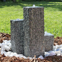 Granit Springbrunnen LED Gartenbrunnen Naturstein