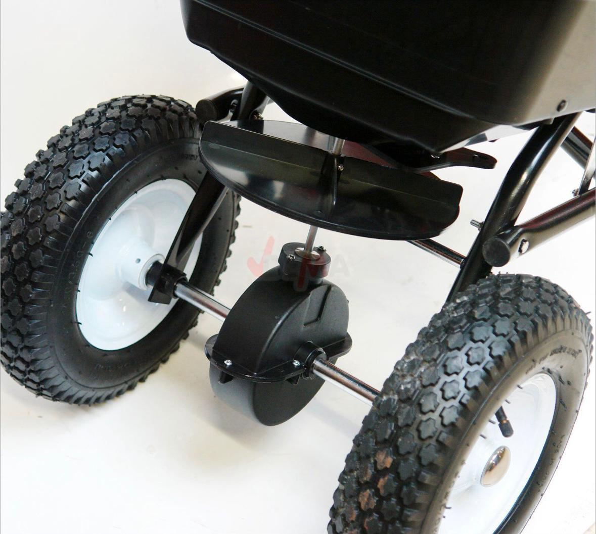 Streuwagen 45L Anhänger Rasentraktor Düngerstreuer Streusalz