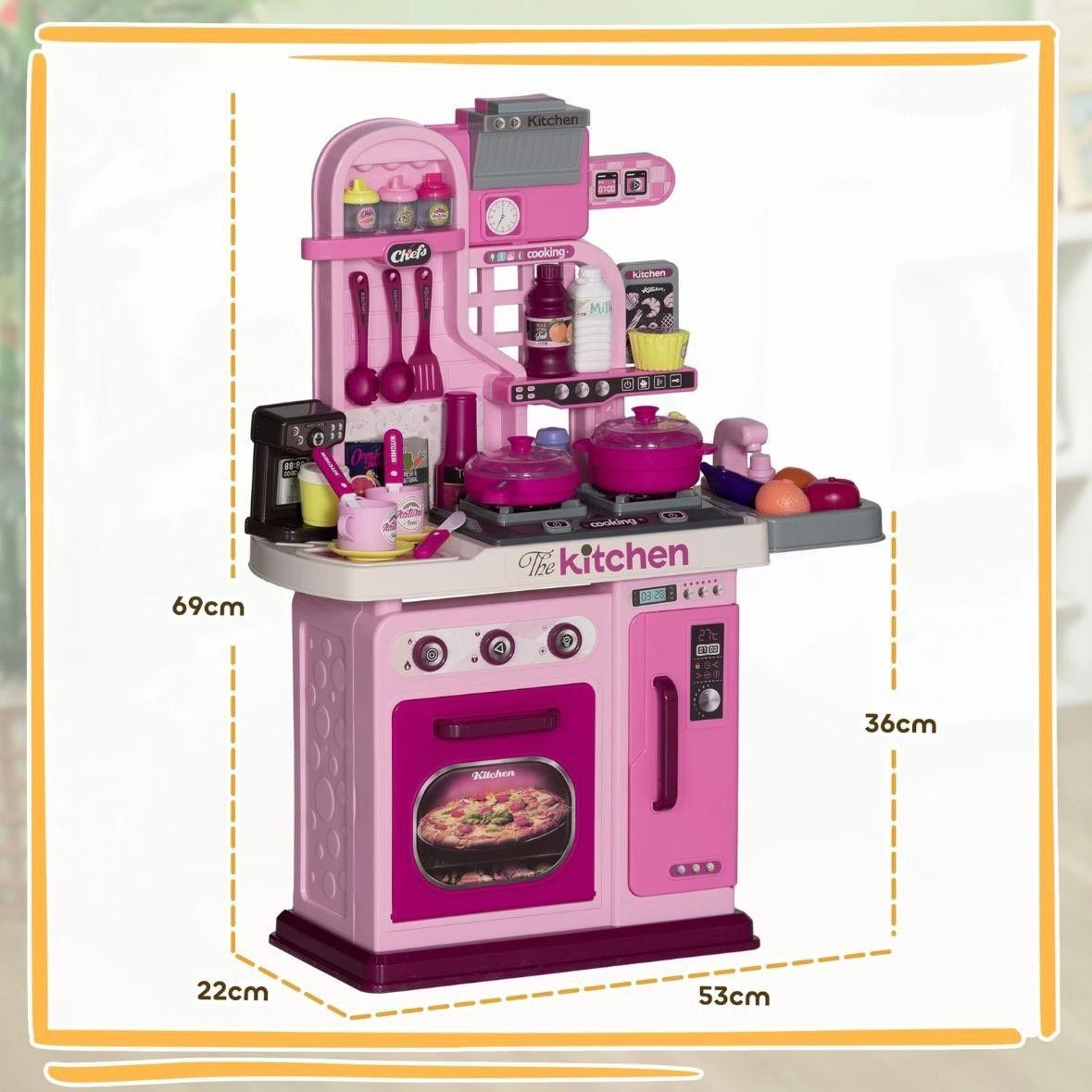 33tlg Kinderküche Spielset Rosa Spielküche
