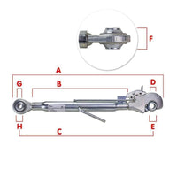 Traktor Oberlenker mit Fanghaken verstellbar 710–980mm
