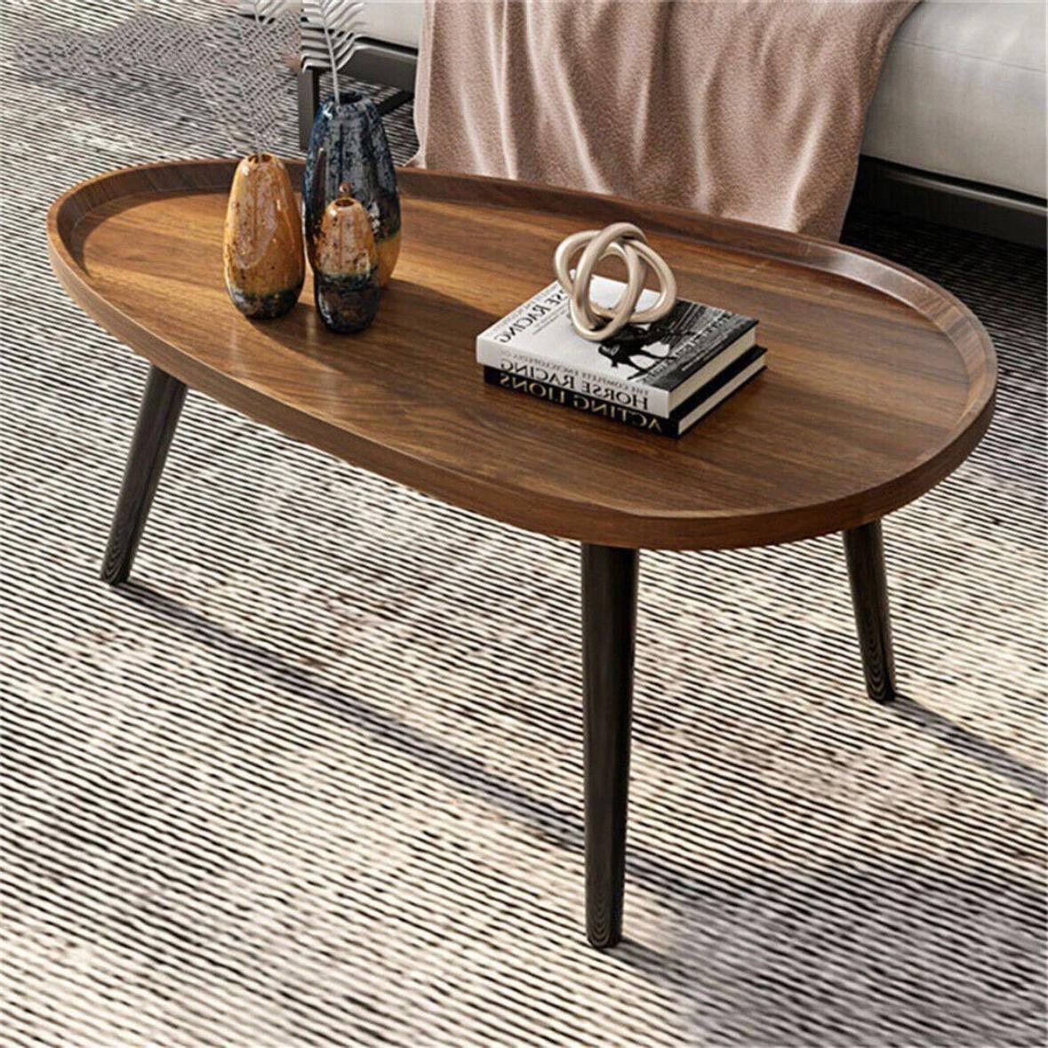 Couchtisch-Set Nussbaumholz 2er Set mit Metallbeinen