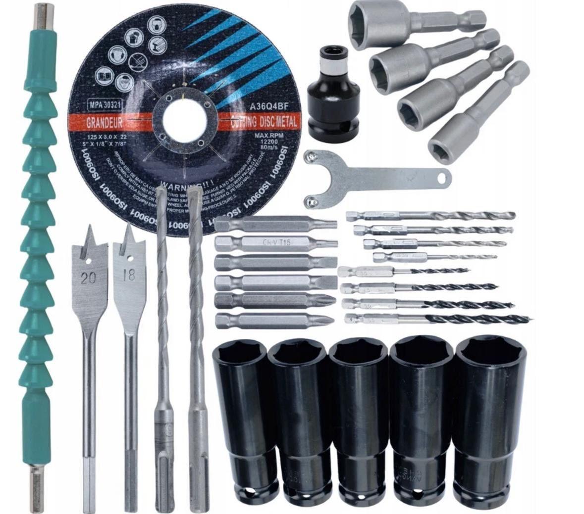 Leistungsstarkes 3in1 Akku-Werkzeugset Schlagbohrhammer Winkelschleifer Schlagschrauber