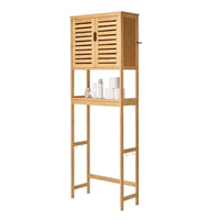 Toilettenschrank Bambus Badregal WC Regal Übertoilette