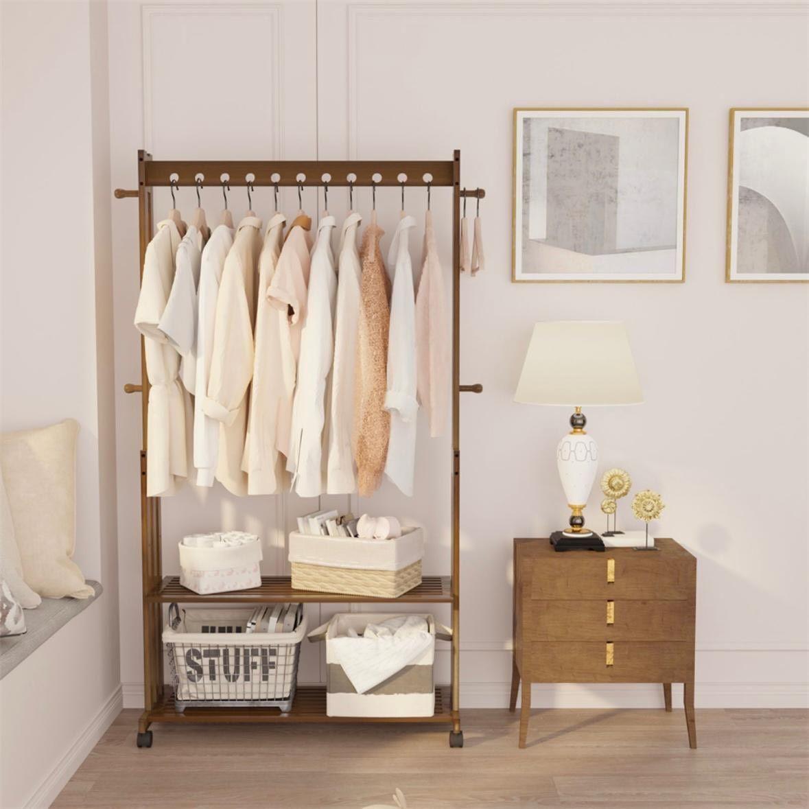 Kleiderständer Bambus Vintage Garderobe
