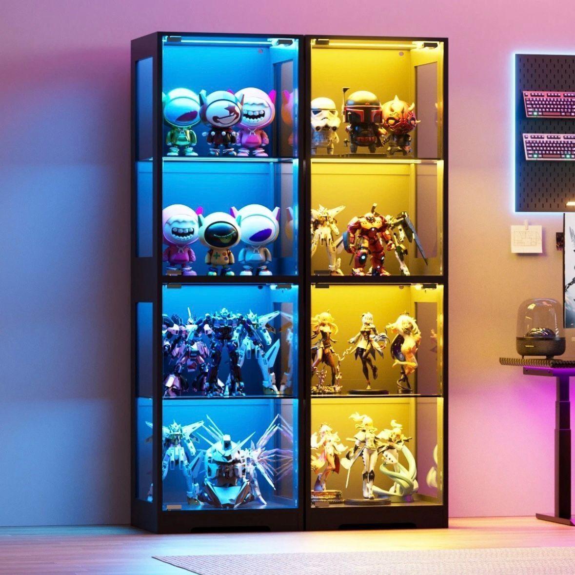 LED Glasvitrine schwarz