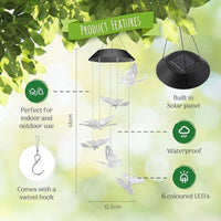 Solar Windspiel Schmetterlinge LED Gartendeko Balkon