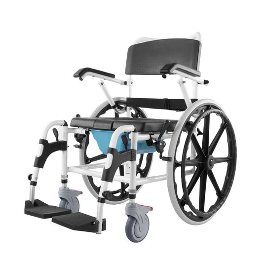 Toiletten- & Duschrollstuhl mit PU-Sitz und Aluminiumrahmen