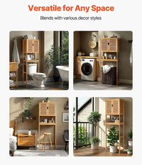 Toilettenschrank Bambus Badregal WC Regal Übertoilette