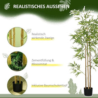 Kunstpflanze Bambus 180cm künstlich grün Deko