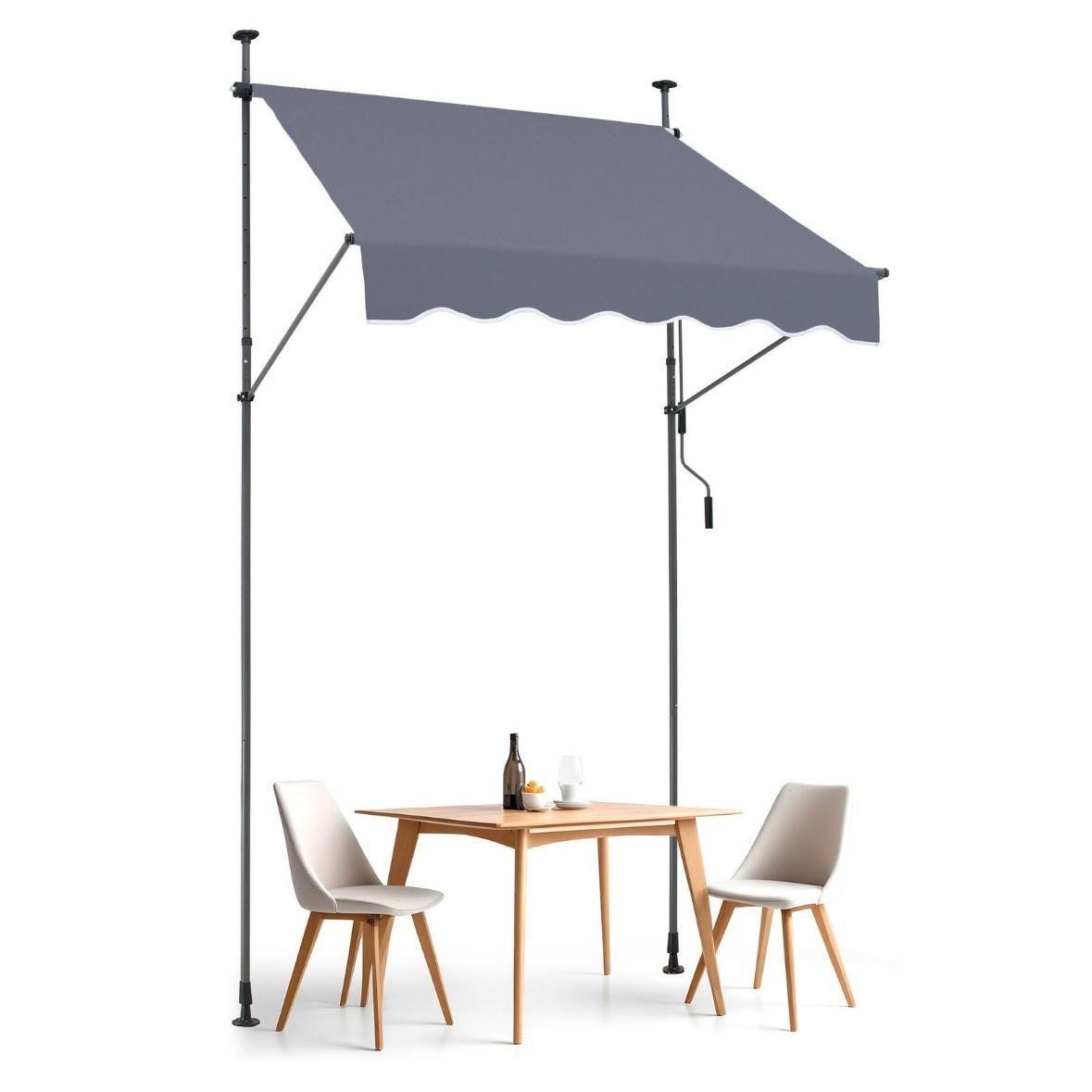 Klemmmarkise Balkon 150×120cm UV80+ Sonnenschutz ohne Bohren