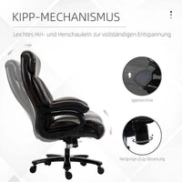 Ergonomischer Bürostuhl Braun mit Wippfunktion & PU-Leder