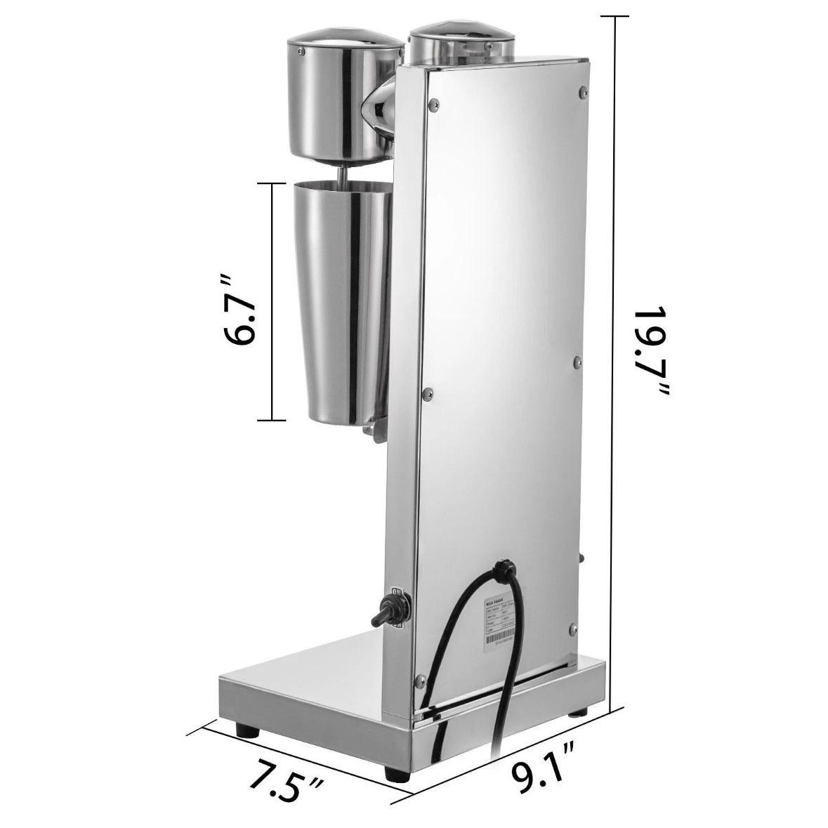 Milchshake Mixer Doppelkopf Edelstahl