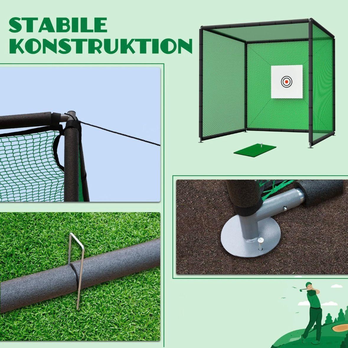 Golf Übungsnetz 3×3x3m Trainingskäfig mit Zieltuch