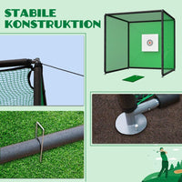 Golf Übungsnetz 3×3x3m Trainingskäfig mit Zieltuch