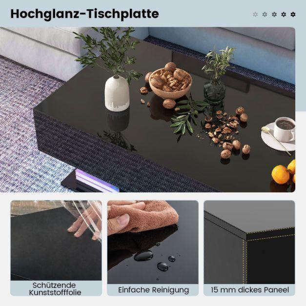 LED Couchtisch mit Schubladen