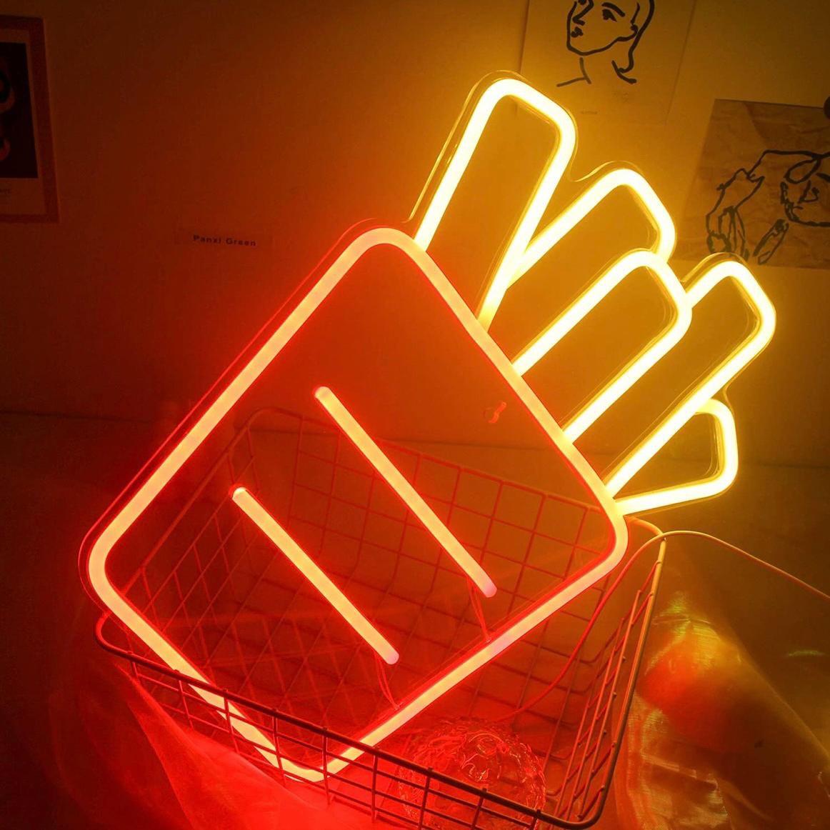 LED Neon Schild Pommes