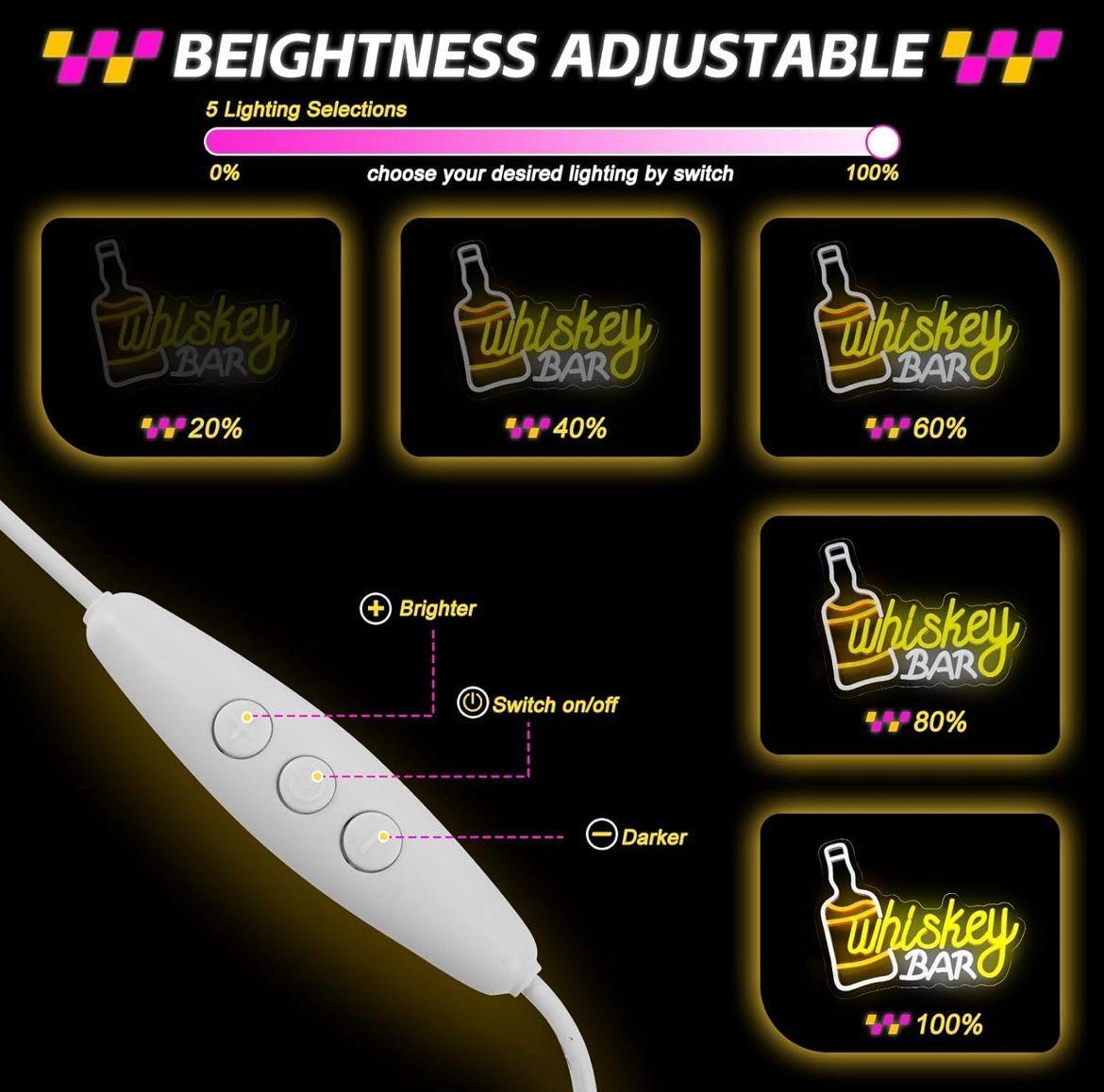 LED Neon Schild Whiskey Bar