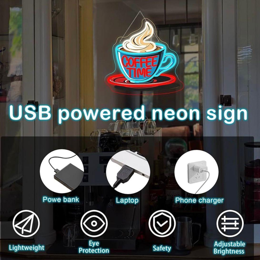 LED Neon Schild Kaffee Zeit (Coffee Time)