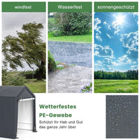 Zeltgarage Grau 240×195×214cm Wetterfester Unterstand