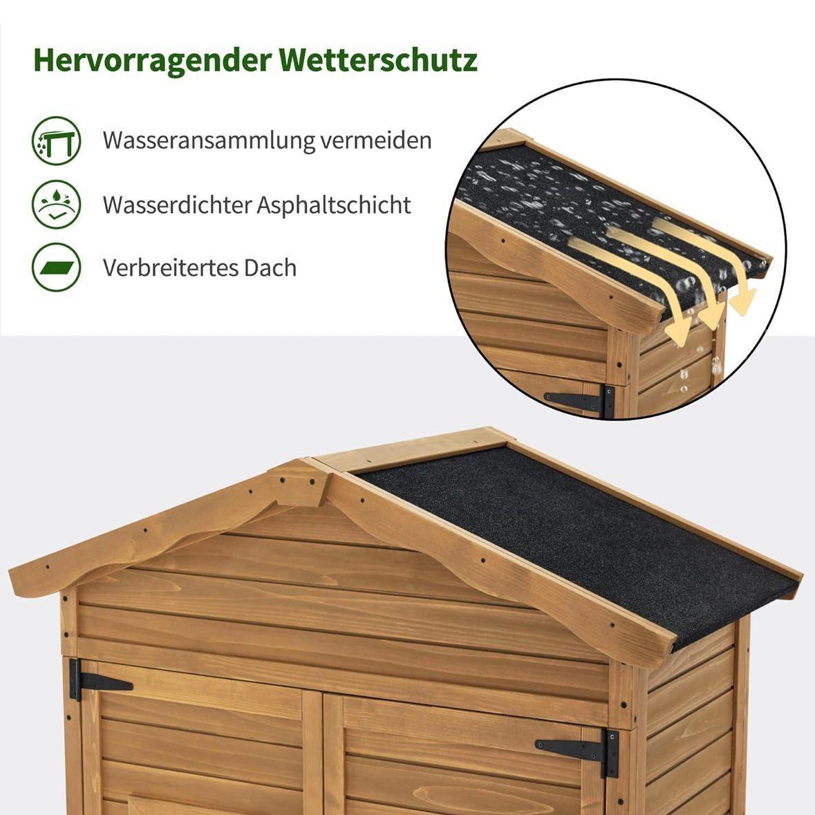 Gartenschrank Geräteschrank Holz Outdoor Geräteschuppen Garten
